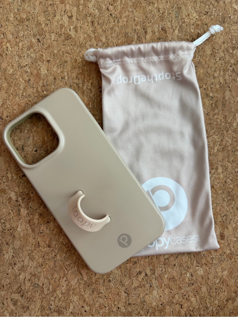Loopy Beige Phone Case with Loop Grip